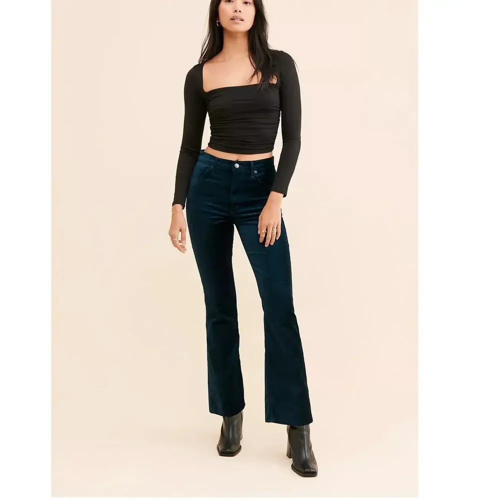 AGOLDE Nico Velvet Bootcut Jeans Blue Stretch Women’s 28